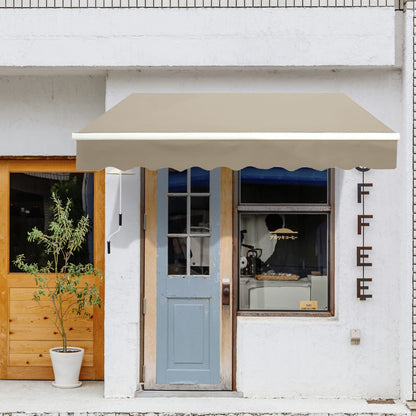 Outsunny Gelenkarmmarkise Verstellbare Klemmmarkise Terrassenmarkise 3,95 x 3m Sonnenschutz mit Kurbel, Balkonmarkise, Beige