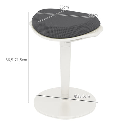 HOMCOM Bürohocker, ergonomischer Stehhocker, höhenverstellbar, bis 120 kg, 42,5 x 35,5 x 56,5-71,5 cm, Grau