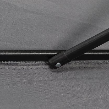 Outsunny Sonnenschirm Ø196 cm, sechseckig Balkonschirm für Strand Balkon Garten, Dunkelgrau