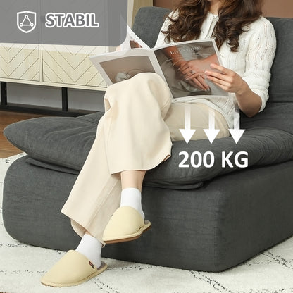 HOMCOM Schaumstoff-Bodensessel, Liegesessel, Lounge-Sessel für Wohnzimmer, Schlafzimmer, Grau