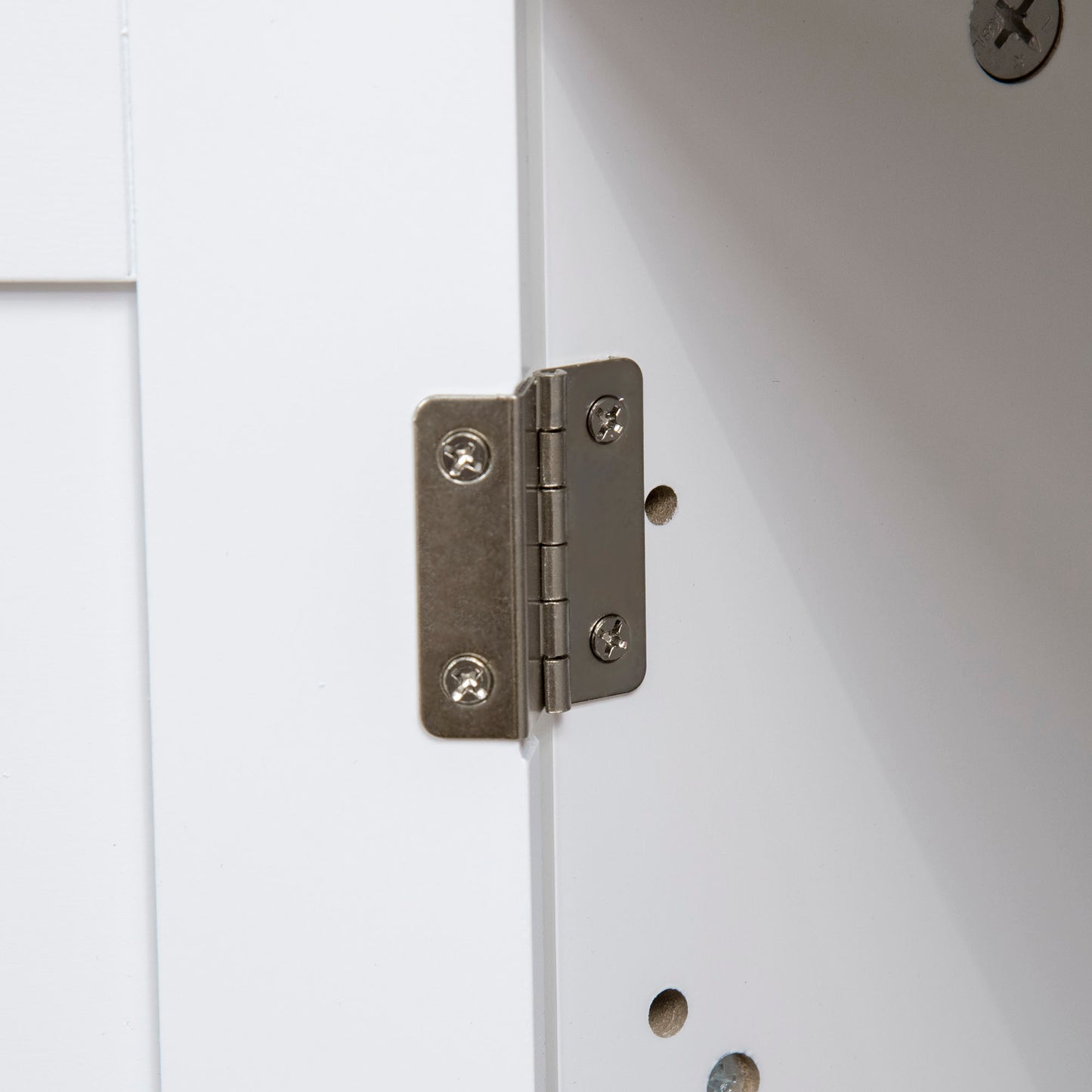 PawHut Katzentoilette, Katzenhaus, mit Trennwand, magnetisk dubbeltür, seitlicher Ablage, vit, 86 x 48 x 52cm