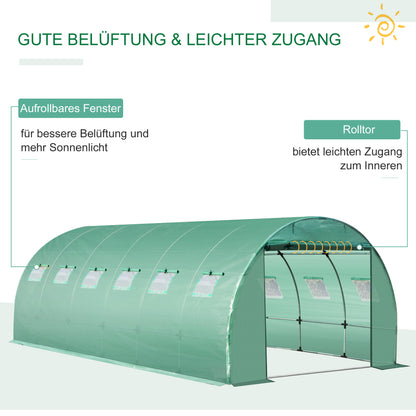Outsunny Gewächshausfolie 6x3x2m, wasserdicht Gartenfolie mit UV Schutz, Folie aus PE, Abdeckplane für Gartenarbeit Treibhaus Folientunnel, Tunnelfolie für Außenbereich, Pflanzen, Grün