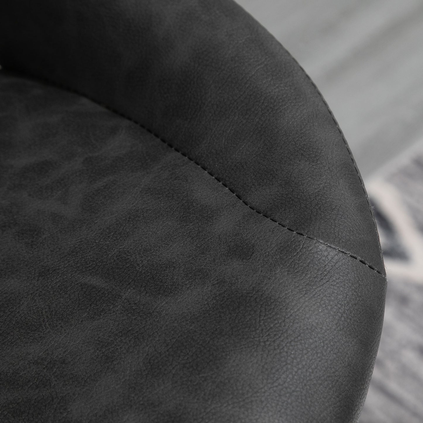 HOMCOM Barhocker 2er-Set, Lederoptik, drehbar, höhenverstellbar, Fußstütze, Metallrahmen, 47 x 52 x 87-109 cm, Grau