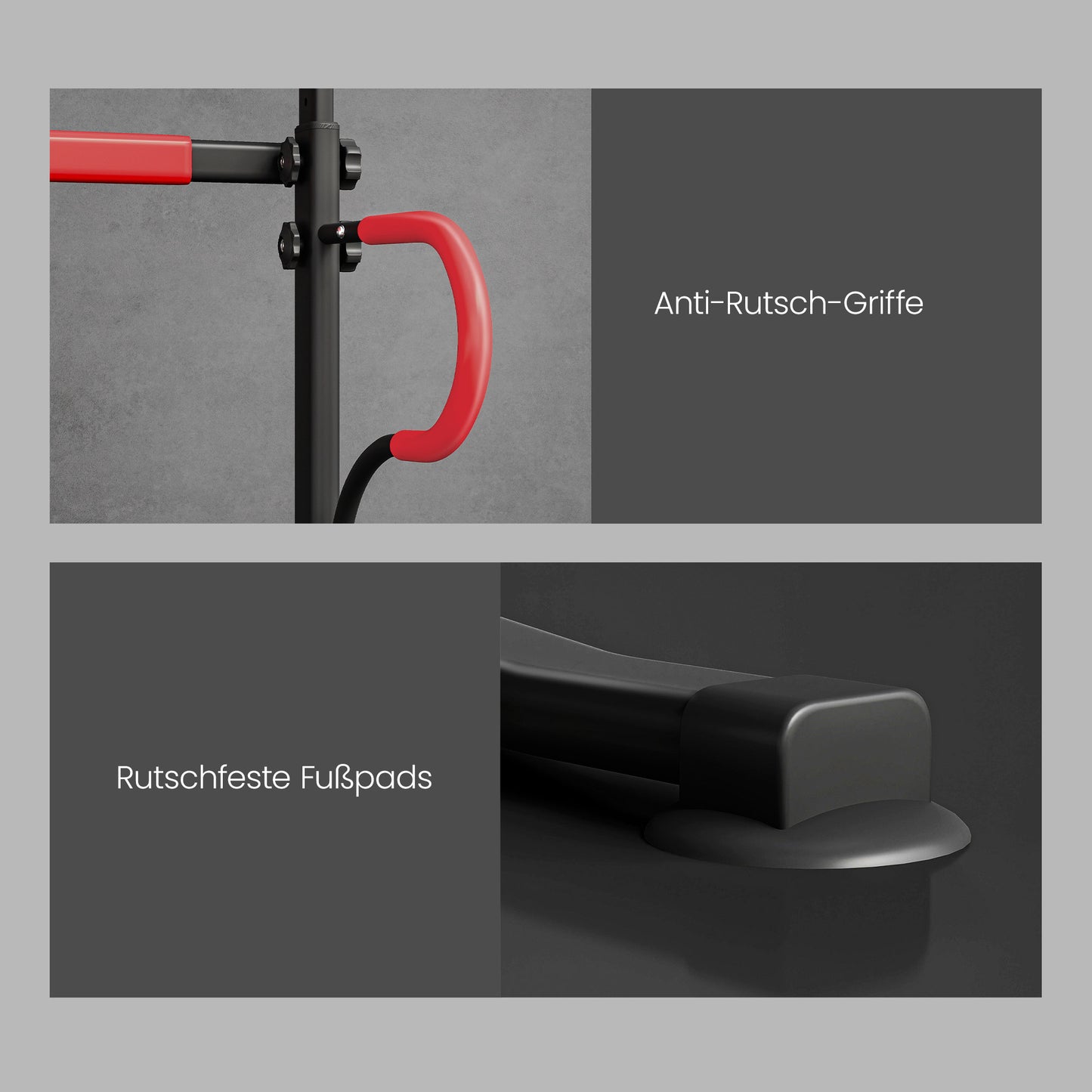 HOMCOM Power Tower höhenverstellbar Dip Station mit Klimmzugstange, Saugnäpfe Kraftstation für Zuhause