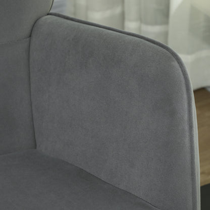 HOMCOM Vintage Schaukelstuhl, geschwungene Kufen, dicke Polsterung, Buchenholz & Stahl, Dunkelgrau