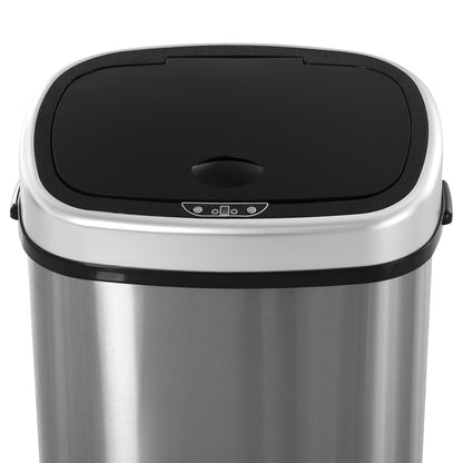 HOMCOM Mülleimer mit Sensor 58L Automatik Abfalleimer mit Bewegungssensor, Wasserdichter Abfallbehälter aus Edelstahl für Küche, Büro, Schlafzimmer Silber
