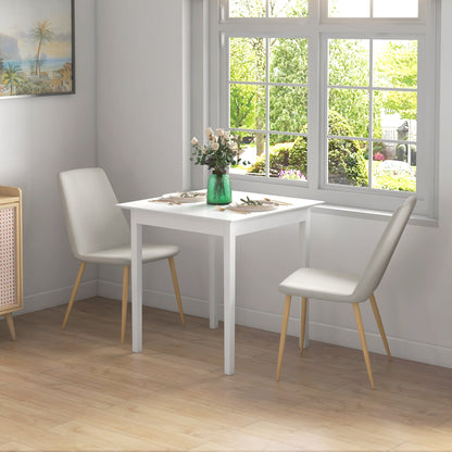 HOMCOM Küchentisch Esstisch Quadratischer Tisch, modernes Design, 75 cm x 75 cm x 76 cm, Weiß