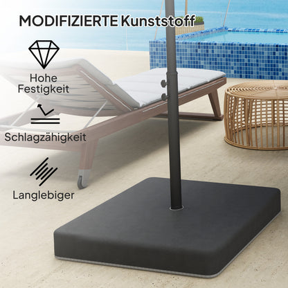 Outsunny Basisgewichte für Sonnenschirmständer, Wasserdicht, mit Sand befüllbar, Kunststoff, 89L x 89B x 10,5H cm, Schwarz