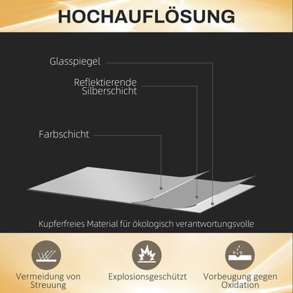 HOMCOM Ganzkörperspiegel mit LED, dimmbar, Touchsensor, Speicherfunktion, silber, 40x120 cm