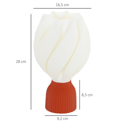 HOMCOM 3D-gedruckte Lampe mit Blütenblattformen, Kunststoff, energieeffizient, Weiß