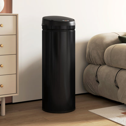 HOMCOM 50 Liter Sensor-Mülleimer mit Soft-Close-Funktion, berührungsfreier Abfalleimer aus Edelstahl für hygienische Küchen