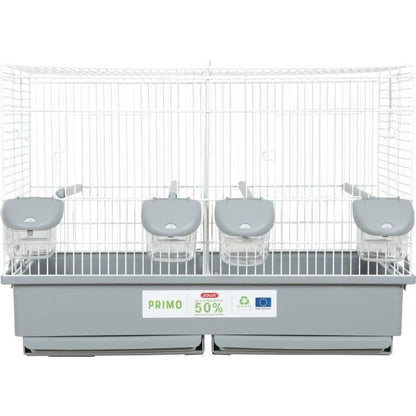 Zolux Primo Cati Bird Breeding Cage - For Mandarin Canaries - 57 x 34.5 x 41 cm - White and Grey
