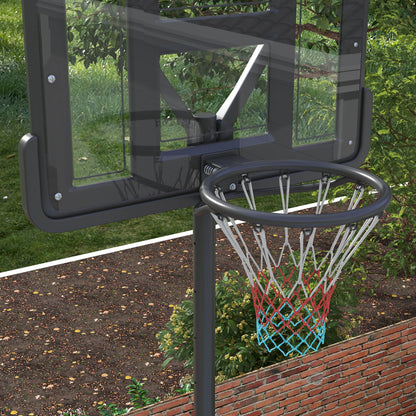 SPORTNOW Basketballständer, Outdoor/Indoor, höhenverstellbar, mit Rädern, befüllbare Basis, Korbhöhe 2,30-3,05 m