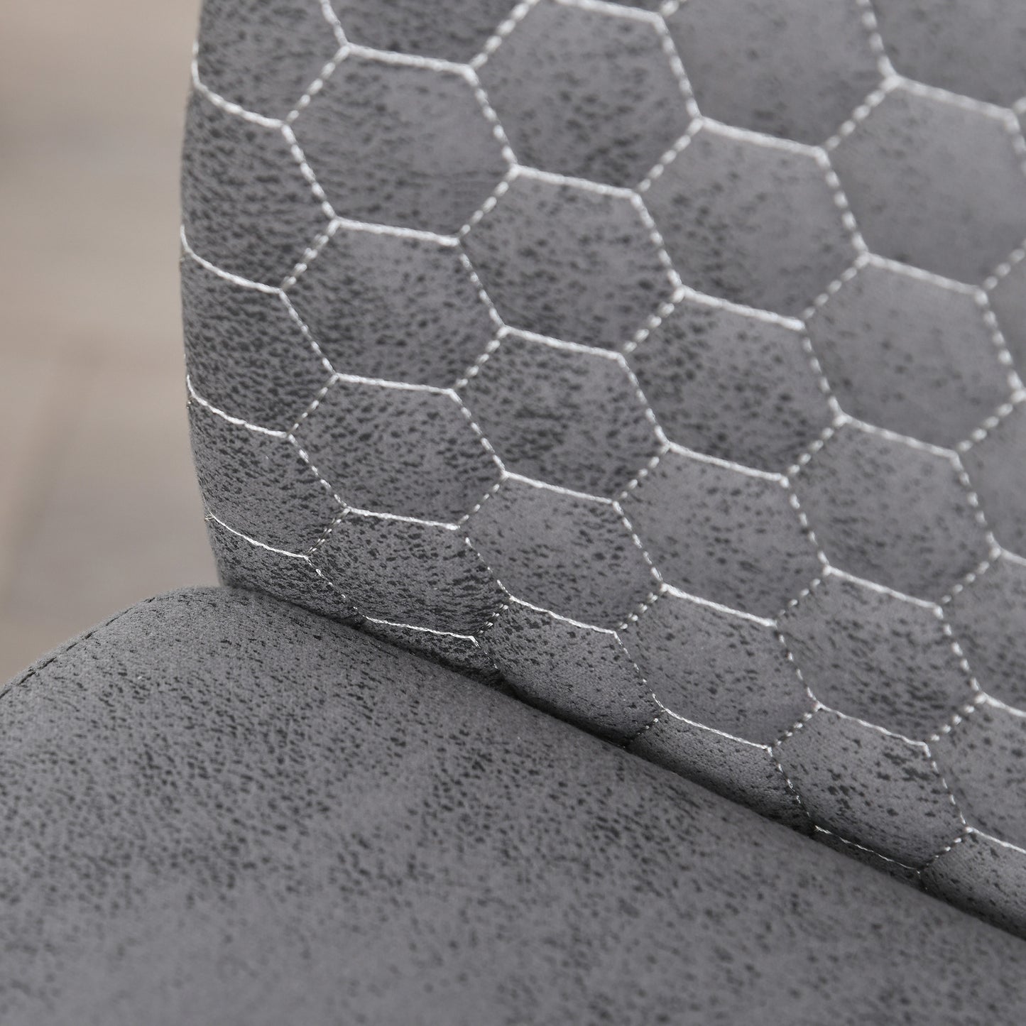 HOMCOM 4er-Set Freischwinger Esszimmerstühle 4-teilig Küchenstühle, Mikrofaser, 45 x 61 x 98 cm, Grau