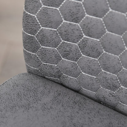 HOMCOM 4er-Set Freischwinger Esszimmerstühle 4-teilig Küchenstühle, Mikrofaser, 45 x 61 x 98 cm, Grau