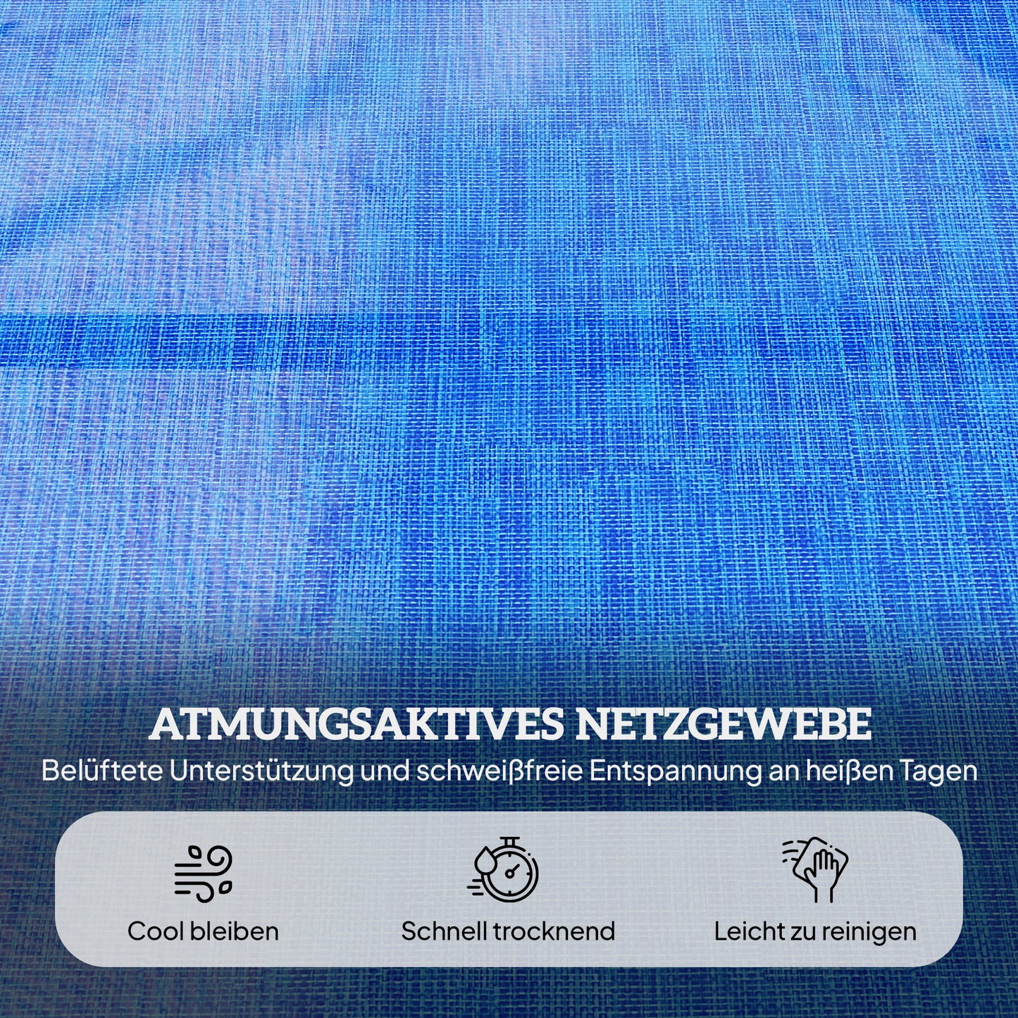 Outsunny Sonnenliege Gartenliegen Relaxliege, klappbar, wetterbeständig, 194 cm x 72 cm x 31 cm, Schwarz + Dunkelblau