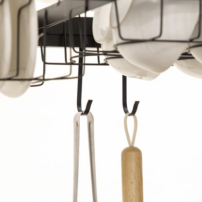 HOMCOM Geschirrkorb, Modularer Geschirrhalter aus Metall, bis zu 23 kg belastbar, Schwarz