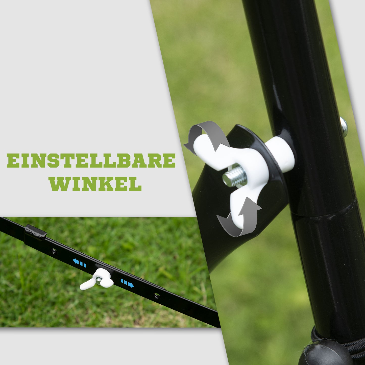 HOMCOM Rebounder für Fußball, 84 x 84 cm Fussball Rebounder mit stufenlos verstellbarem Winkel, Kickback Rückprallwand Fußballtor für Jugendliche Schuss-, Pass- und Ballannahmetraining Schwarz