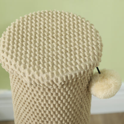 PawHut Kratzbaum für Katzen, mit Pad, Säule und Spielball, Teppich und Sisal, 84 cm, Hellbraun