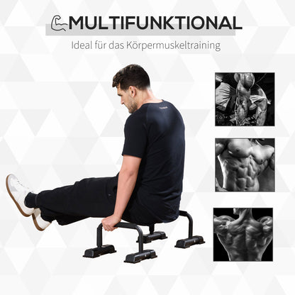 HOMCOM Dip Barren 2er Set Dip Station bis 120 kg belastbar Dip Stange Fitnessgeräte für Zuhause Parallettes Calisthenics Equipment für Krafttraining