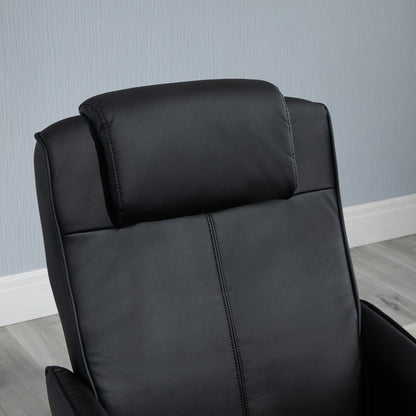 HOMCOM Relaxsessel mit Fußhocker, Kunstleder-Bezug, neigbar, ergonomisches Design, Schwarz