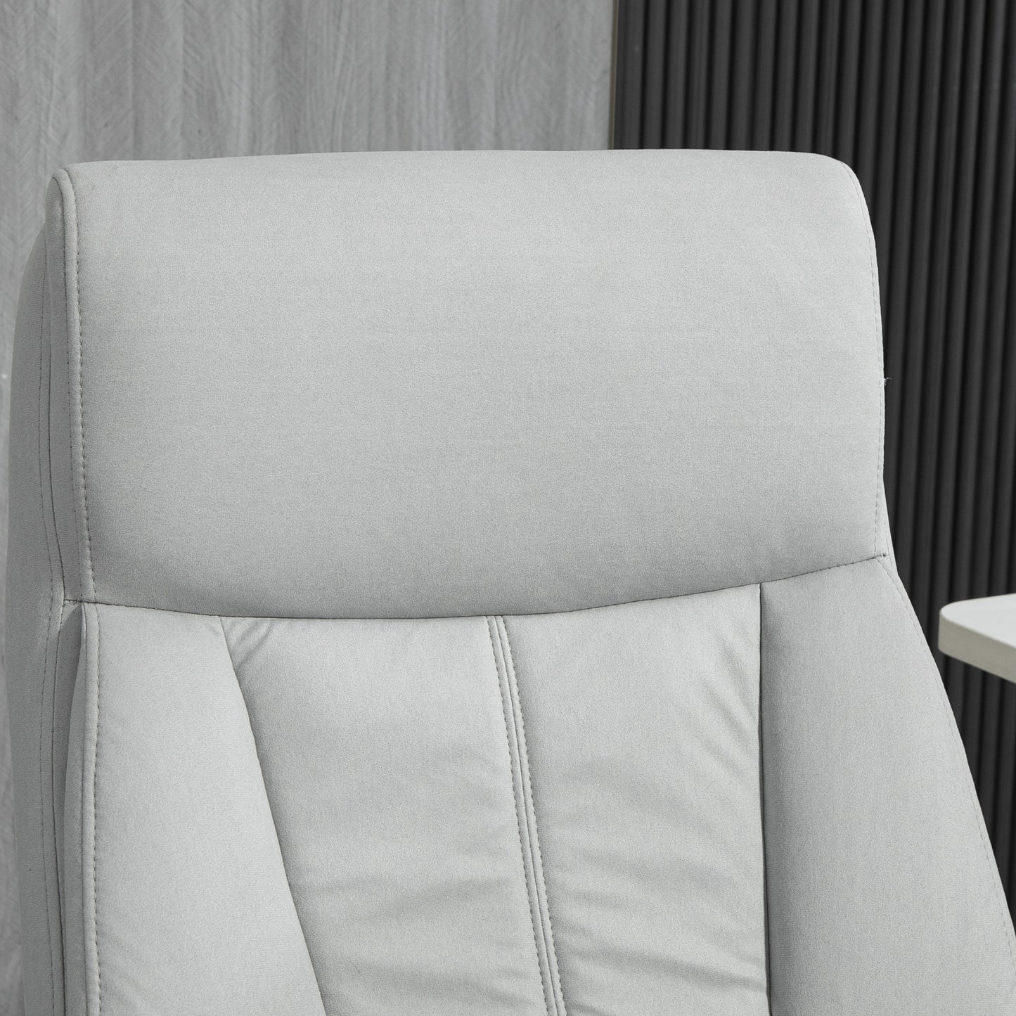 Vinsetto Bürostuhl mit Massagefunktion & Heizfunktion, Fußstütze, bis 120 kg, Grau