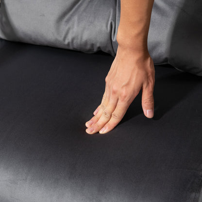 HOMCOM Relaxsessel im Skandidesign, Liegesessel, Lesesessel. ink. Kissen mit Knopfhefung, Schwarz + Natur