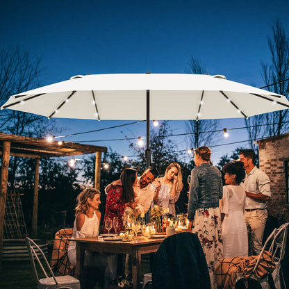 Outsunny Sonnenschirm Oval Cremeweiß 440 x 256 cm