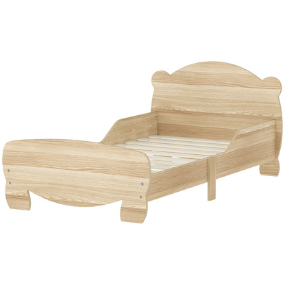 AIYAPLAY Kinderbett Jugendbett Hausbett mit Bären-Design Spielbett für 3-6Jahre Kinder 143,5 x 80 x 55 cm Naturholz