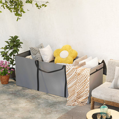 Outsunny Aufbewahrungstasche Gartenpolster, Auflagentasche, Schutzhülle mit Tragegriff, Reißverschluss, 200 x 60 x 75 cm, Hellgrau