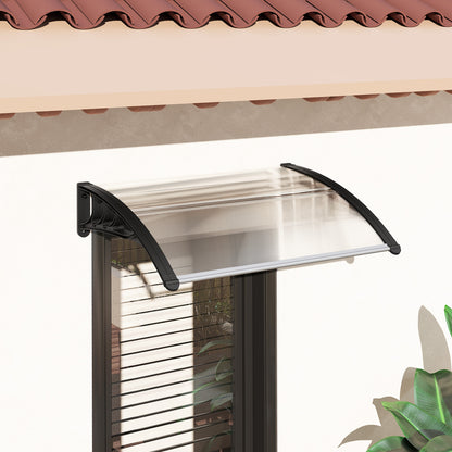 Outsunny Vordach Haustürvordach 100 x 75 cm Pultvordach Überdachung Polykarbonat Transparent