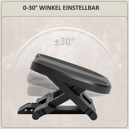 HOMCOM Fußstütze, Fußablage, höhenverstellbar, 0-30° neigbar, Grau