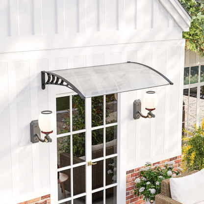 Outsunny Vordach Schutzdach, UV-Beständig, Wasserbeständig, 90x150x25cm , Weiß