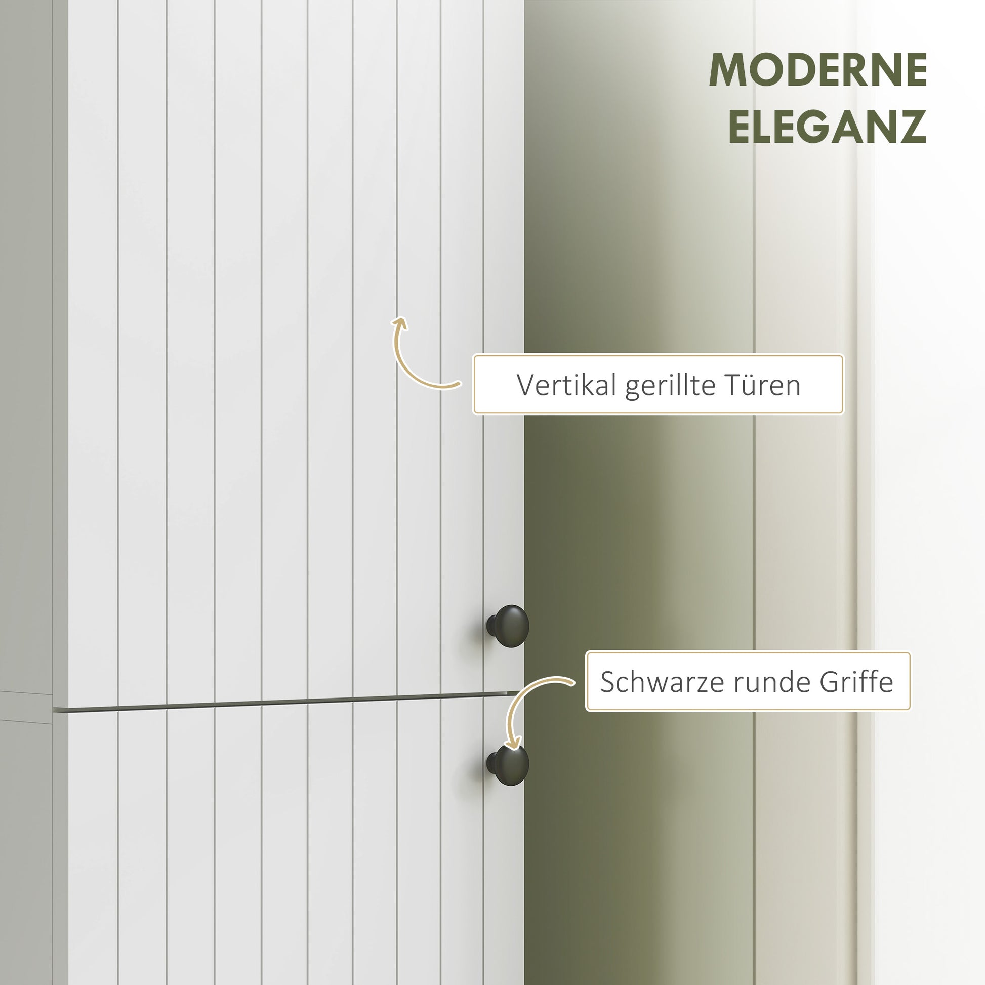 HOMCOM Wandmontierter Badezimmerschrank, lackierte Oberfläche, 6 Regale, MDF, Weiß