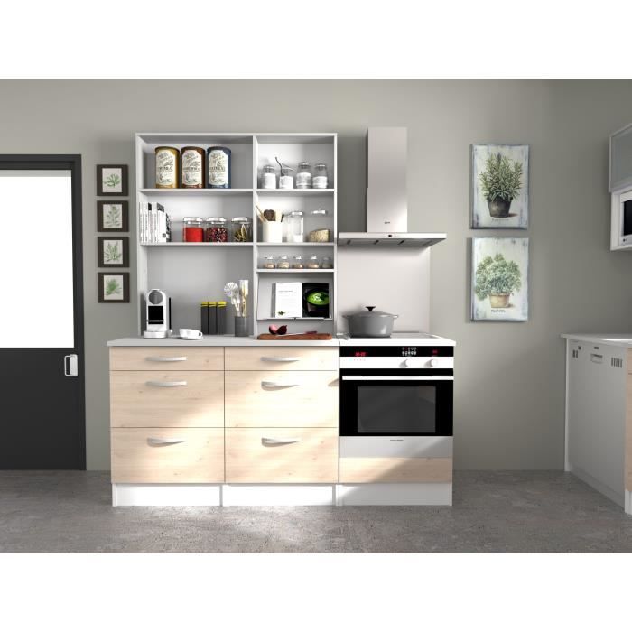 OSLO High cabinet 2 doors - Decor Chene Jackson - L 80 x D 36 x H 58 cm