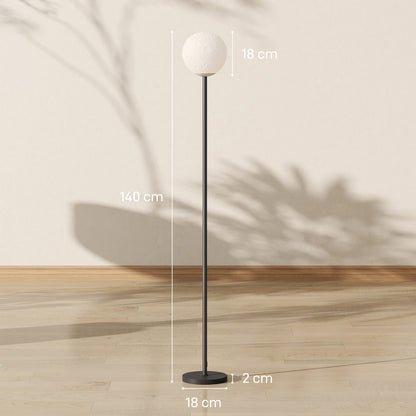 HOMCOM Stehlampe mit Schirm in Mondoptik, Fußschalter, 3 Farbtemperaturen, Metall, Schwarz
