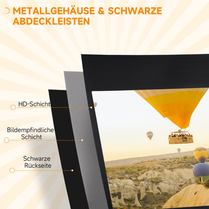 HOMCOM Beamer Leinwand mit Stativ 186 x 105 cm 84 Zoll 16:9 HD 4K Rollo-Leinwand