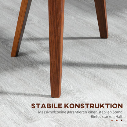 HOMCOM 2er-Set Vintage-Esszimmerstühle, Holz, Stoffbezug, Schaumstoff, Schwarz