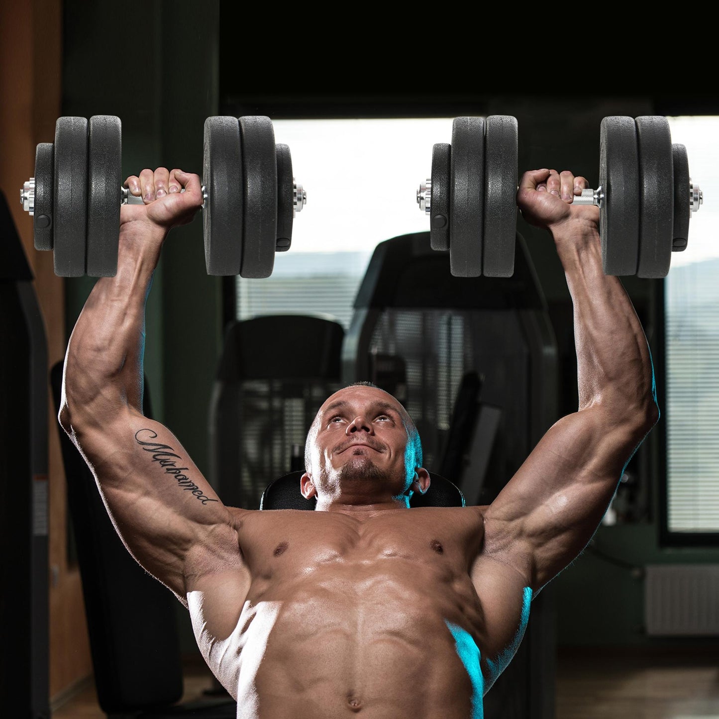 HOMCOM Kurzhantel-Set 2 x 25 kg, 2 x 6 Hantelscheiben mit Kunststoffhülle, bodenschonend, Schwarz