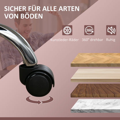 Vinsetto Ergonomischer Bürostuhl mit Massagefunktion, Fußstütze, drehbar, rollbar, Rosa