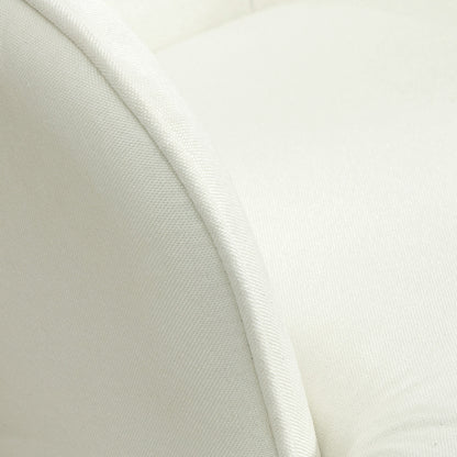 HOMCOM Schaukelstuhl mit Hocker, sanftes Schaukelsystem, Leinenimitat, 64 x 89 x 90 cm, Cremeweiß