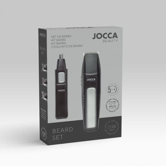 5 in 1 beard KIT - JOCCA - 1439 - 3V - 4 combs - Black and stainless steel