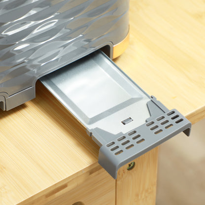 HOMCOM 2-in-1 Toaster und Wasserkocher Set, 7 Bräunungsstufen, Auftau- und Aufwärmfunktion, Grau