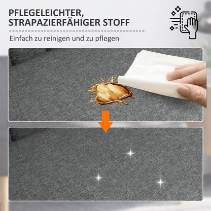 HOMCOM 2-Sitzer Sofa, weiche Polsterung, pflegeleichter Bezug, bis 150 kg, 117 x 56,5 x 77 cm, Hellgrau
