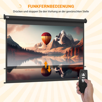 HOMCOM Beamer-Leinwand, Projektionsleinwand, 100 Zoll, 4:3, 203x152 cm, Schwarz