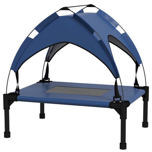 PawHut Hundebett mit Dach, Outdoor, tragbar, wasserabweisend, bis 30 kg, 61 x 46 x 63 cm, Dunkelblau