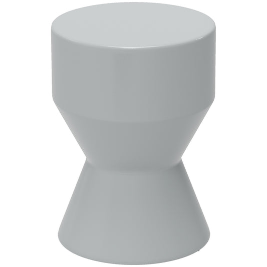 Outsunny Sitzhocker aus Keramik 120kg belastbar Ø33 x 45,5 cm Wetterfest Garten Hocker in Sanduhrform Hellgrau
