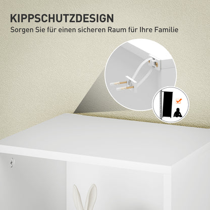 HOMCOM Bücherregal, 5 Fächer, verstellbare Regale, Holz, 30 x 24 x 133,5 cm, Weiß