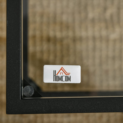 HOMCOM Couchtisch mit Ablage, verstellbare Füße, Stahlrahmen, Glasplatte, 100 x 55 x 45,5 cm, Weiß