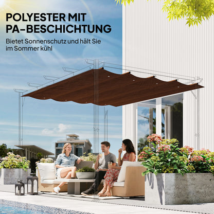 Outsunny Ersatzdach für 2,85 x 2 m Gartenpavillon, ausziehbar, einfache Montage, Polyester, Kaffee